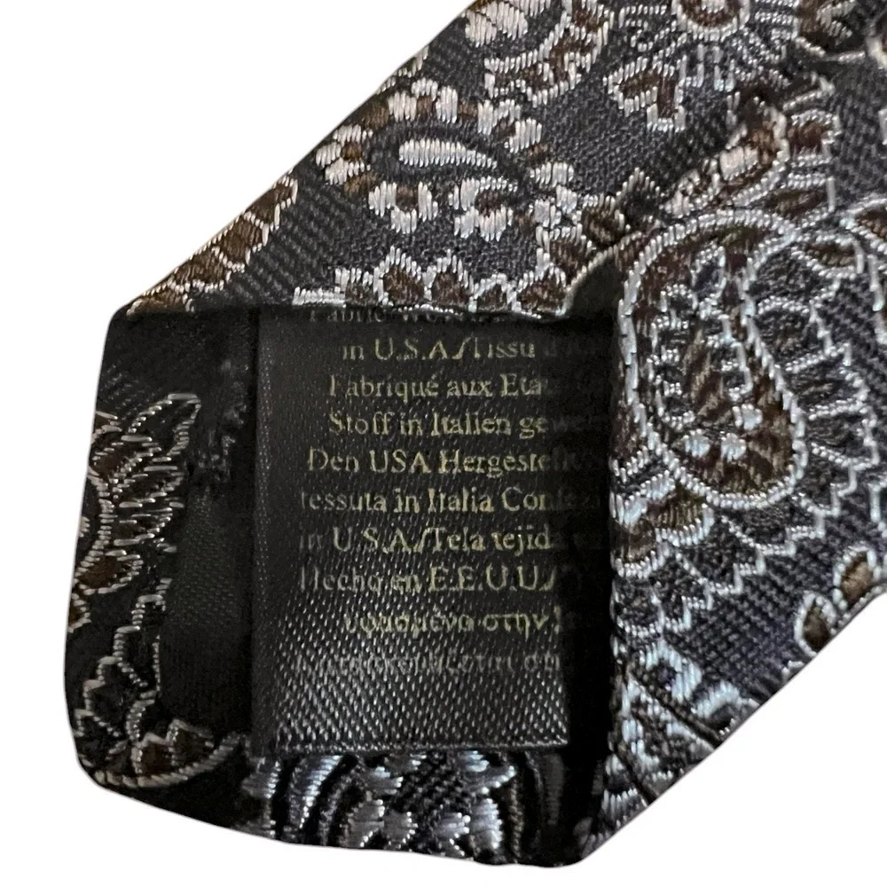 NWT Brooks Brothers Makers & Merchants NAVY BLUE & brown paisley silk tie